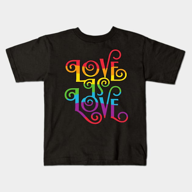 Pride T-Shirt Love is Love Shirt Gay Pride Tshirt Proud LGBTQ apparel Lesbian Pride Bi Pride Equality Shirt Pride Month Gift Rainbow shirt Kids T-Shirt by Batal Smiley Superhero